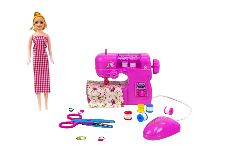 ست کامل چرخ خیاطی با عروسک AH0087